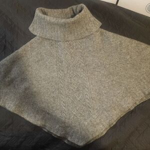 Chelsea & Theodore Gray Cable Knit Poncho